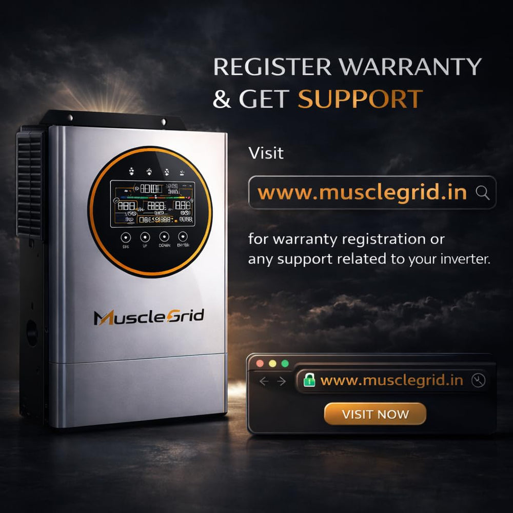 MuscleGrid 12kW Hybrid Solar Inverter for Home Mainline | Supports up to 15kW Solar Panels | Runs 5 ACS + Full House Load | Pure Sine Wave | Inbuilt WiFi Monitoring | Big LCD Display
