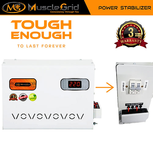 MuscleGrid 5 KVA 90V 300V Heavy Duty Voltage Stabilizer For Mainline