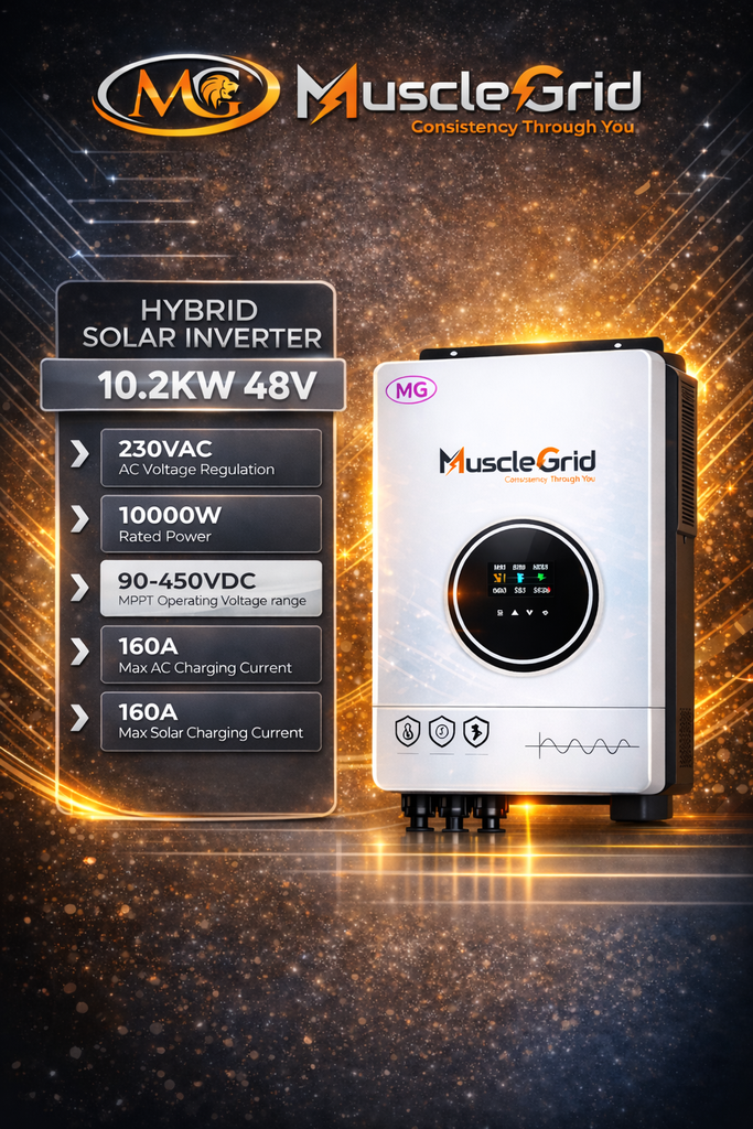 10.2kW True Hybrid Solar Inverter | Dual MPPT | Batteryless | Residential Use