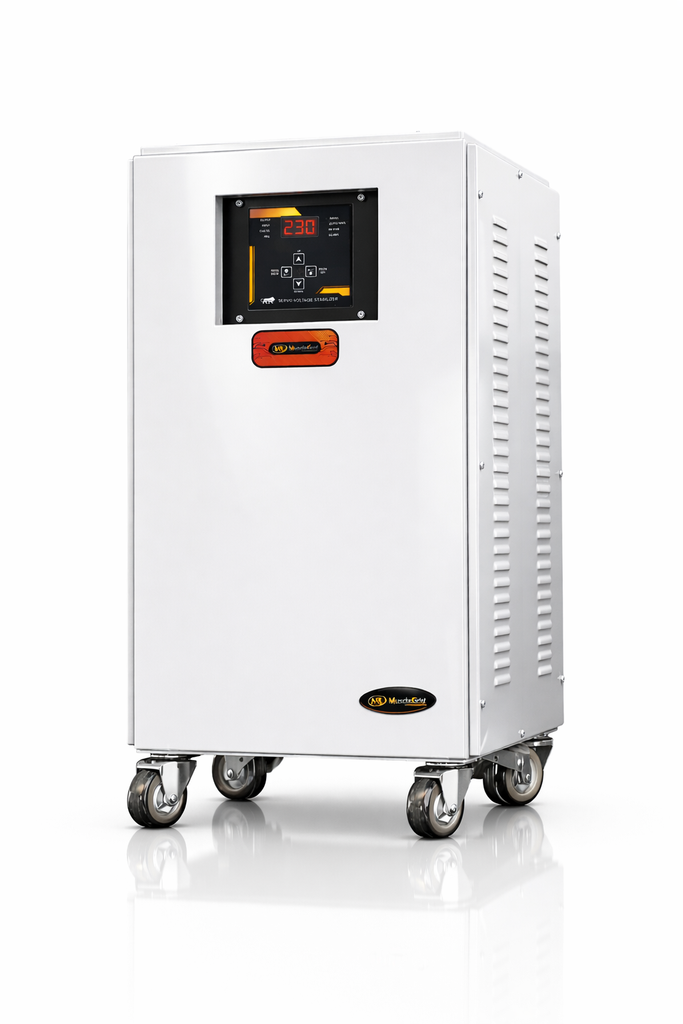 MuscleGrid 10kVA Servo Automatic Voltage Stabilizer | Working Range 130V–280V | Residential