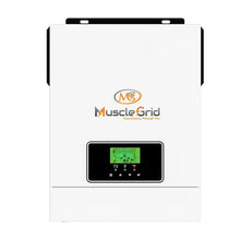 Load image into Gallery viewer, MuscleGrid India 3 KW (3200 VA) True OffGrid Heavy Duty Triple MPPT Booster Transformer Less (Support LiPO4 Battery) Android and iPhone Monitoring 24V Pure Sine Wave Inverter (White)