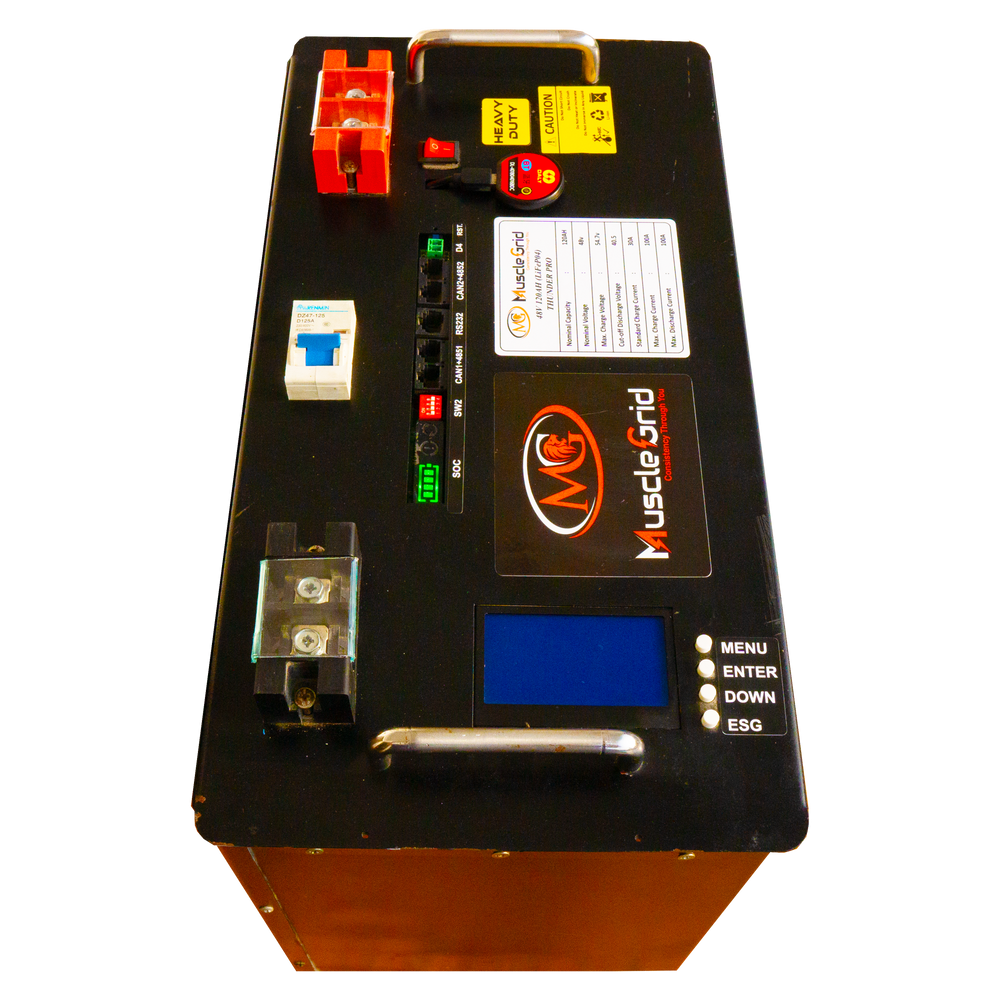 MuscleGrid Lithium Battery 120AH 48V 6000 Cycles A+ Grade Heavy Duty Lithium Solar Battery 5760W (JK SMART BMS WITH ACTIVE BALANCER)