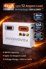 Load image into Gallery viewer, MuscleGrid 4KVA AC Stabilizer (130V–280V) | Up to 1.5 Ton | Digital Display | Wall Mount | Heavy Duty Voltage Stabilizer