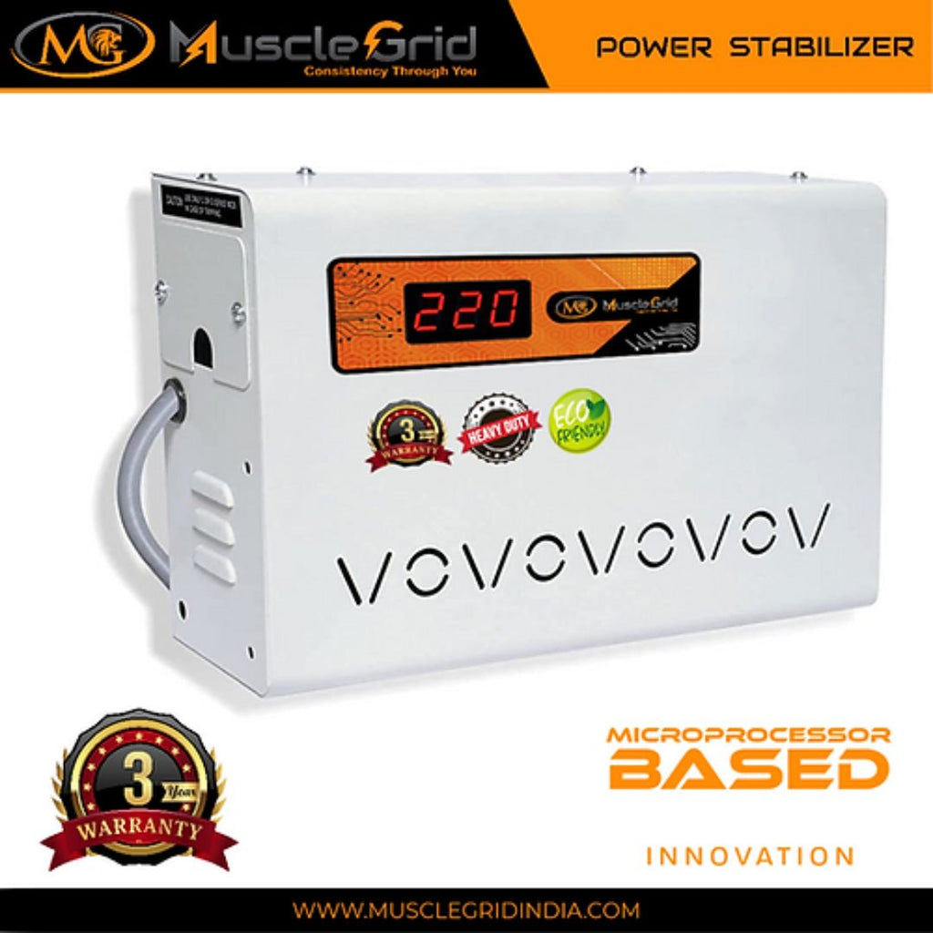 MuscleGrid 4 KVA 130V-280V Voltage Stabilizer For Upto 1.5 Ton AC