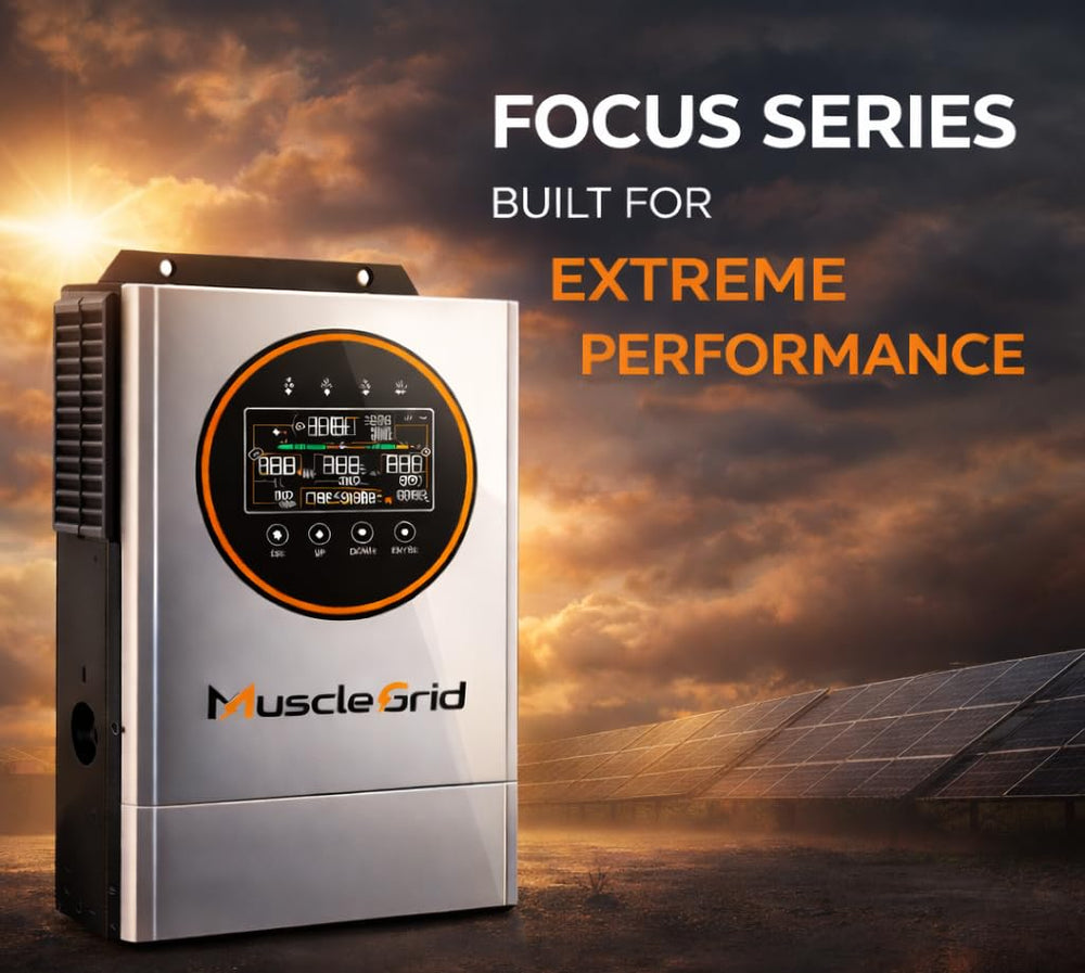 3KW Focus Series Hybrid Solar Inverter with 6.5 KW Continuous Load 48V/51.2V Batt Sup Upto 800Ah, 13KVA Surge, 9KW PV Input, Net Metering, BIS Certified SPGS