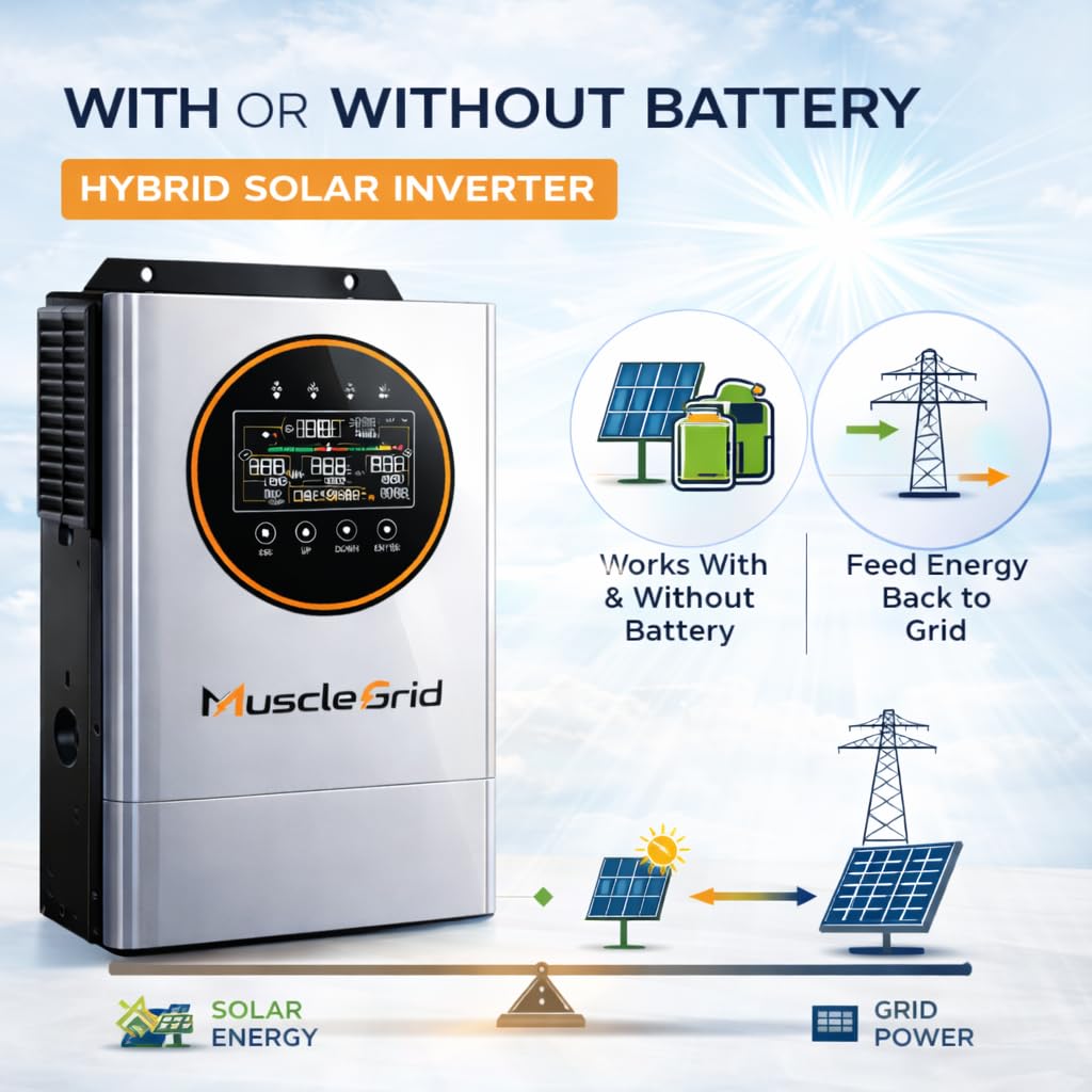 5000W Solar Inverter 24V | 5kW Hybrid MPPT Inverter | 9000W PV Input | WiFi Monitoring | Lithium Battery Compatible | Grid Ready | Model MGH0548