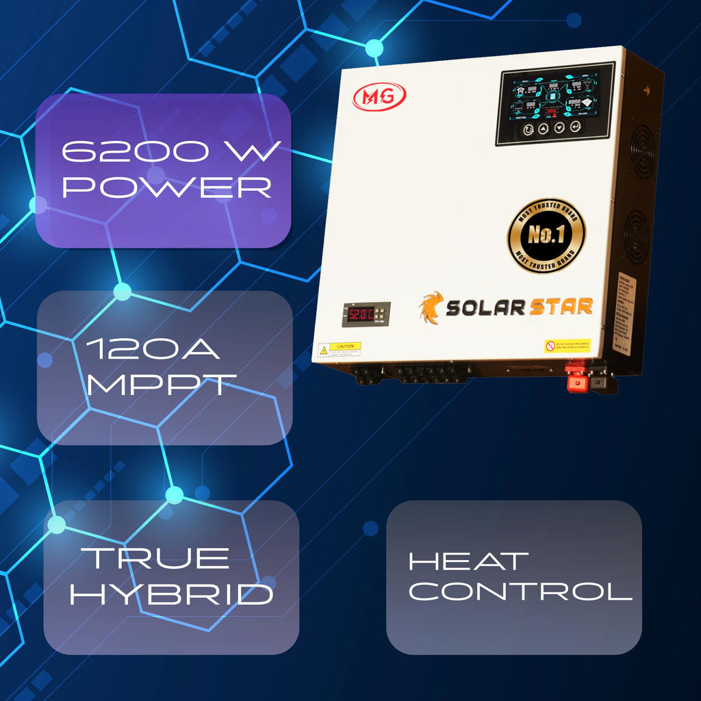 Hybrid Solar Inverter, 6.2KW, Transformerless Technology with Active Temperature Controller 48V (6.2KW (48V))