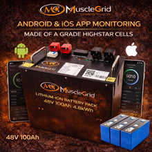 Load image into Gallery viewer, 48V 100Ah Lithium Battery | LiFePO4 Solar Battery with Smart BMS, 6000+ Cycles, RS485 &amp; CAN Communication, Home Solar &amp; Inverter Backup