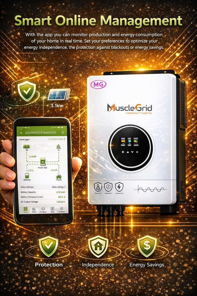 4.2 kW True Hybrid Solar Inverter • True MPPT • Pure Sine Wave • LCD Display • Wall Mount • (2026 Model)