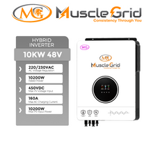 Load image into Gallery viewer, MuscleGrid 10.2 KW True Hybrid HEAVY DUTY Batteryless Triple MPPT Solar Inverter