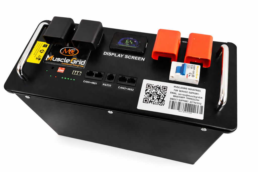 Thunder Pro 51.2V 100Ah LiFePO4 Smart Battery with Display Screen, Active Balancing, Heavy-Duty Design