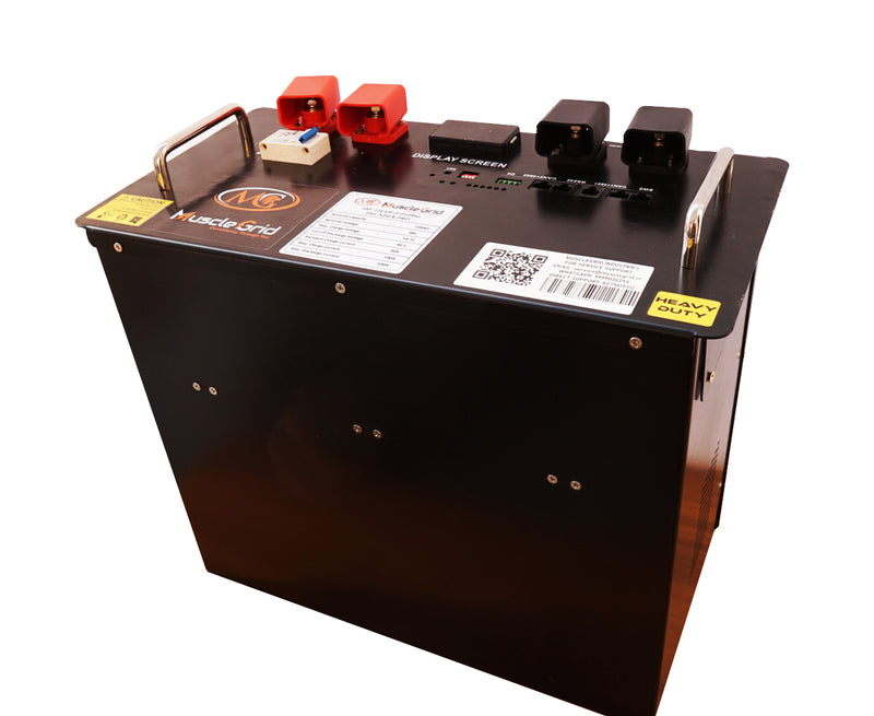 MuscleGrid Lithium Battery 120AH 48V 6000 Cycles A+ Grade Heavy Duty Lithium Solar Battery 5760W (JK SMART BMS WITH ACTIVE BALANCER)