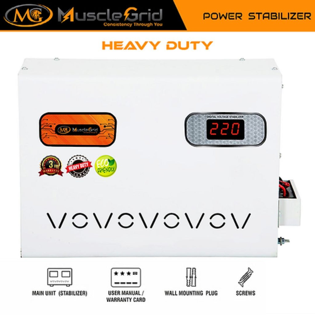 MuscleGrid 5 KVA 90V - 300V Heavy Duty Voltage Stabilizer For Mainline