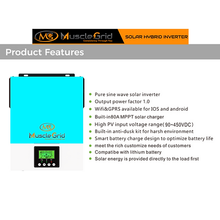 Load image into Gallery viewer, MuscleGrid True Offgrid 3 KW Transformer Less Inverter with Li Support (White)