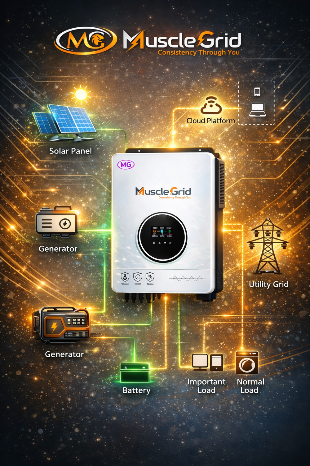 10.2kW True Hybrid Solar Inverter | Dual MPPT | Batteryless | Residential Use
