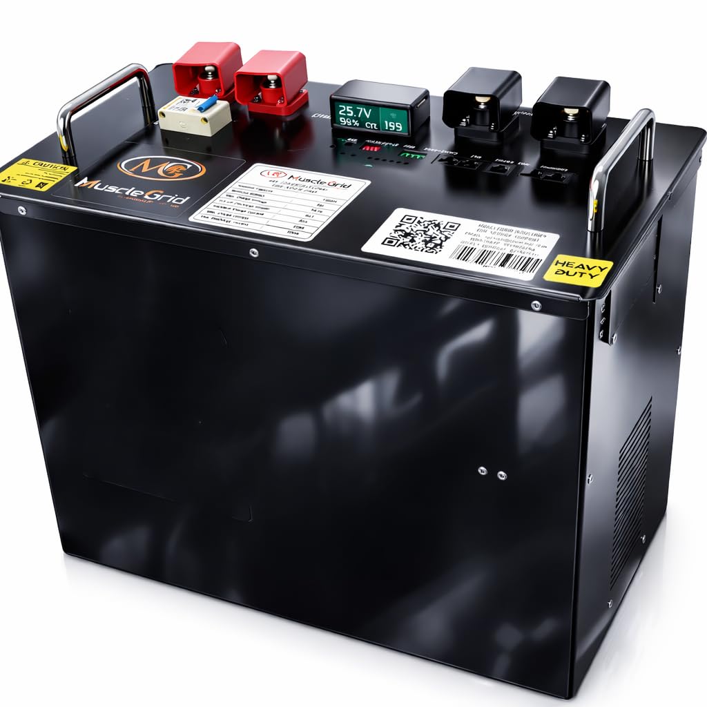 MuscleGrid 48V 100Ah LiFePO4 Solar Battery — 4.8 kWh, 6000+ Cycles